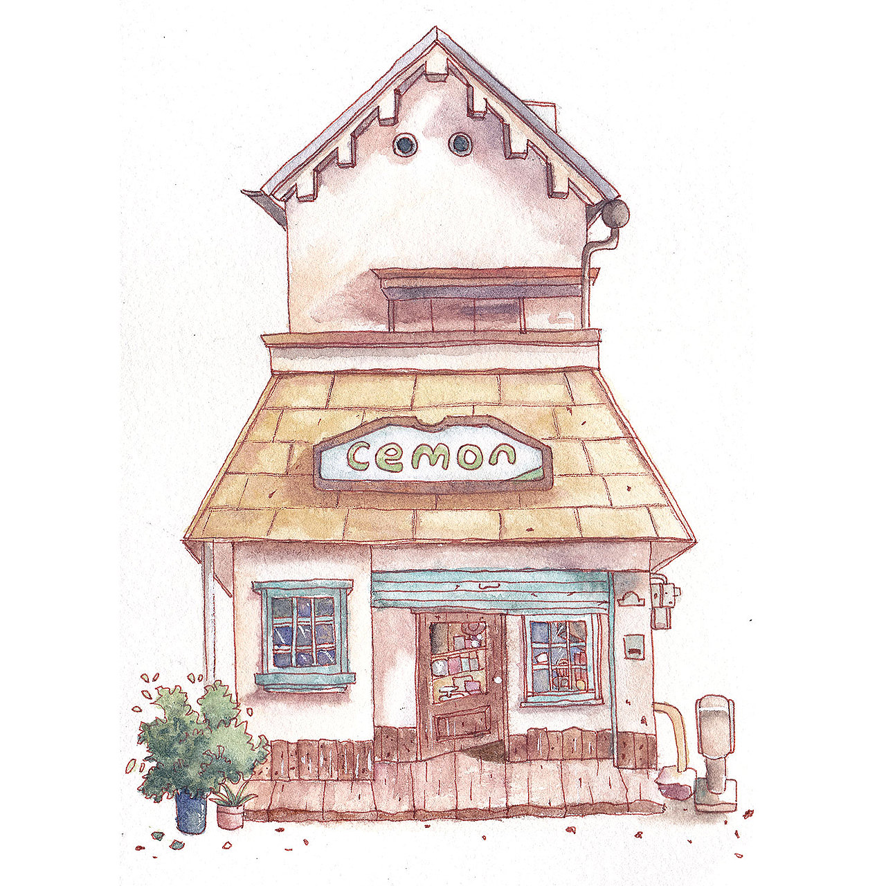 復(fù)古色系治愈小房子（圖ZMTk4NjE2Mjky） - 創(chuàng)作習作 - 站酷設(shè)計師六個橙原創(chuàng)素材 - 站酷ZCOOL