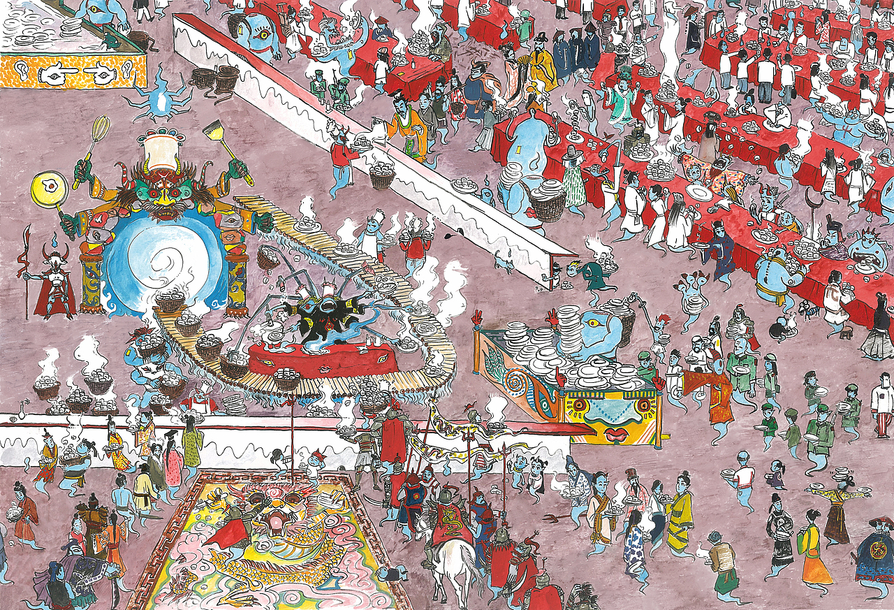 中元节 主题插画 作品一组(⊙o⊙)（图ZODY5NTU1OTI=） - 儿童插画 - 站酷设计师绅士帽子原创素材 - 站酷ZCOOL