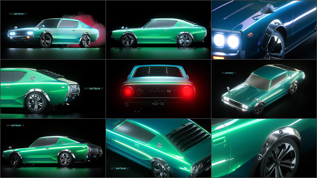 达特桑 GT 汽车渲染