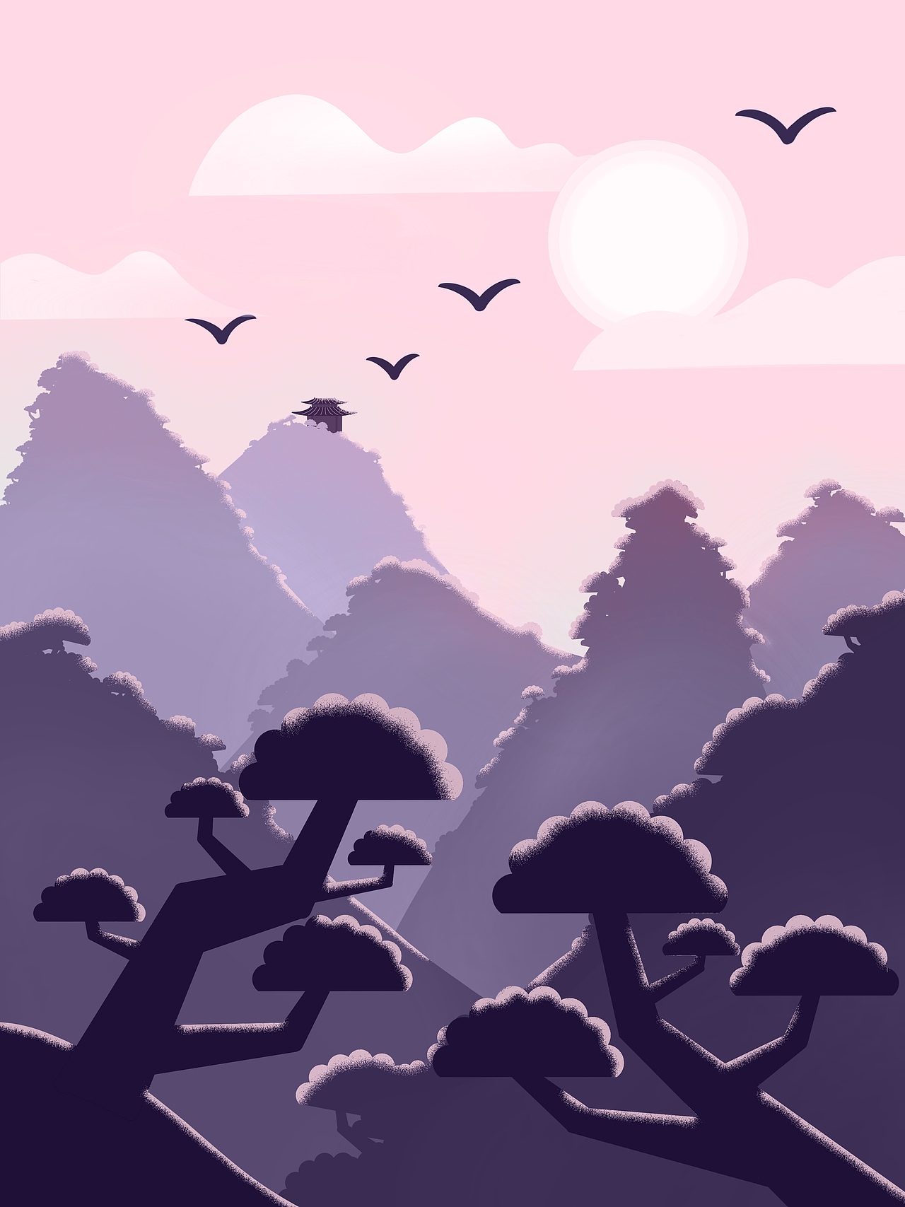 渐变风格插画|插画|艺术插画|原来是大熊啊_原创作品-站酷zcool