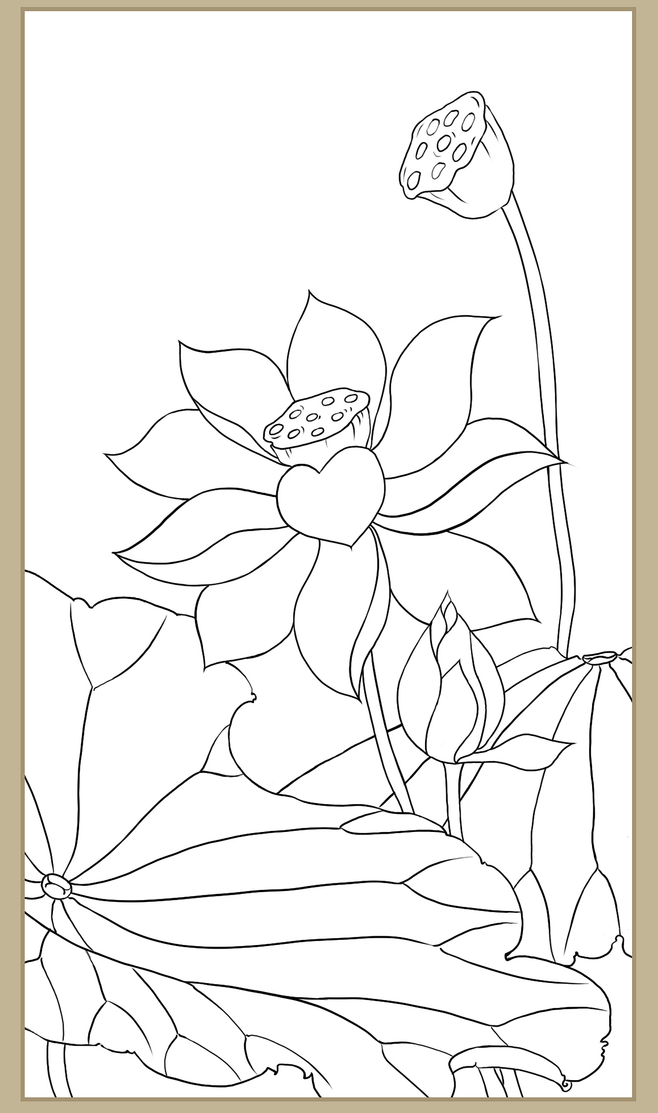 工笔白描国潮风元素插画合集