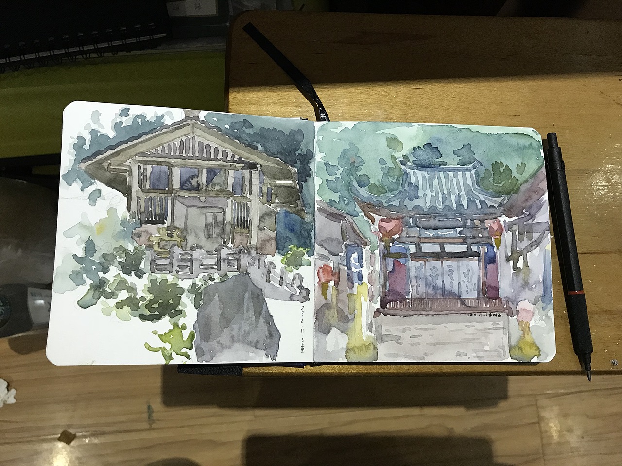 四川上里古镇水彩写生