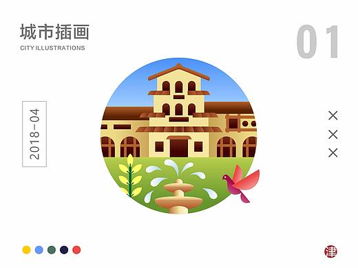 天津景点插画