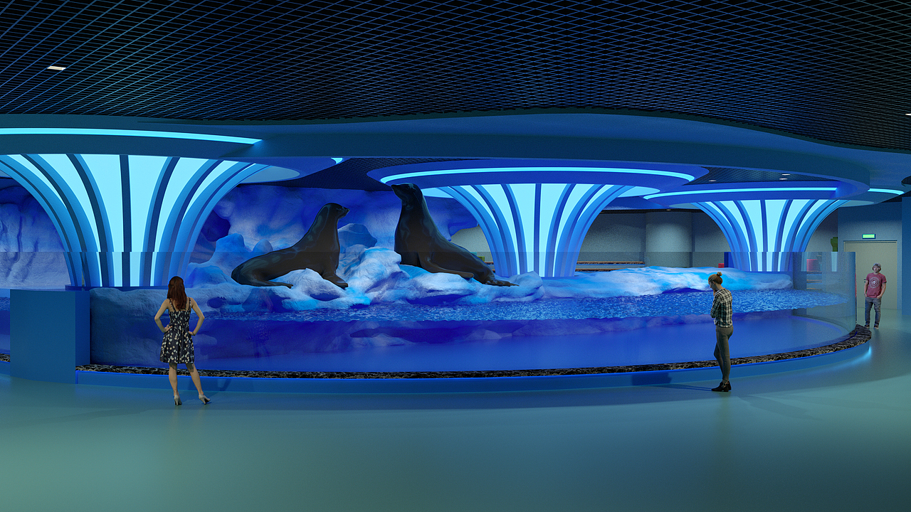 海洋馆景观鱼缸看台设计效果（图ZMjM4Njg0NjUy） - 场景 - 站酷设计师乌鸦43075169原创素材 - 站酷ZCOOL
