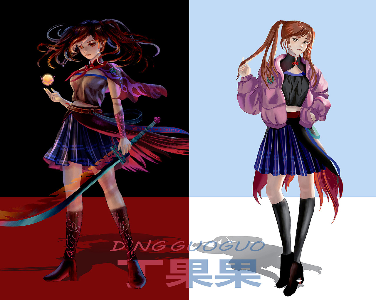 新国潮 游戏概念角色设计 丁果果