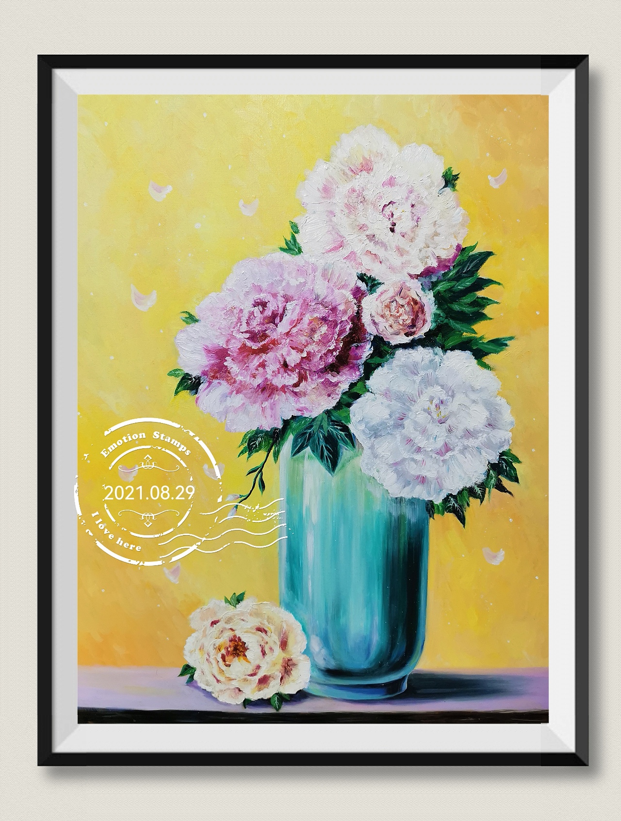 分享收藏马赛写生写生jk两只老虎马克笔我的外女【牡丹花油画】《run