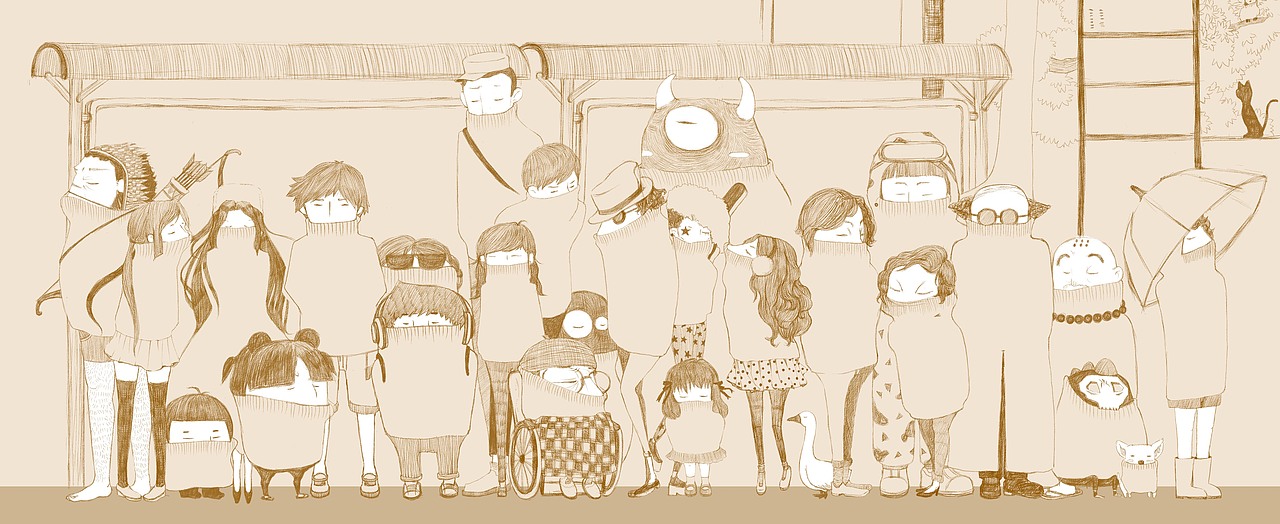 等车的人都不说话（图ZMTM3MDM4MjA=） - 艺术插画 - 站酷设计师sys1896230原创素材 - 站酷ZCOOL