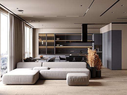 墨藍(lán)色簡約空間設(shè)計（個人主頁-ZNTgwMTI0MDA=） - 家裝設(shè)計 - 站酷設(shè)計師效果圖設(shè)計莉莉原創(chuàng)素材 - 站酷ZCOOL