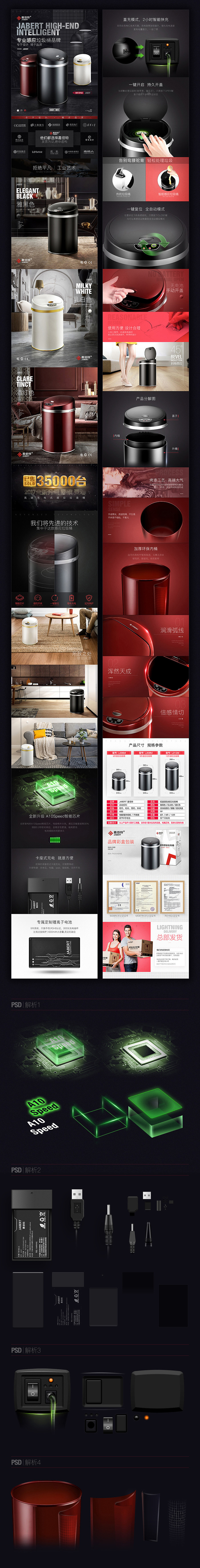 高端智能感应垃圾桶（图ZNzAyNzIxNTI=） - 电商 - 站酷设计师無趣创意_弎花头原创素材 - 站酷ZCOOL