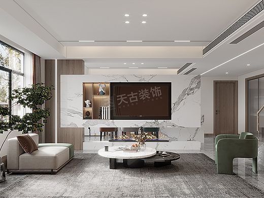 保利堂悦叠拼别墅装修方案,天古装饰21周年庆进行中