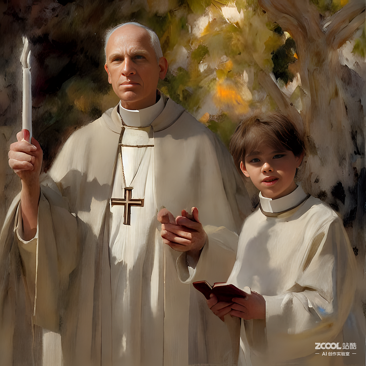 #AI创作实验室#神父（图ZMzI0NDgzMTI4） - AI作品 - 站酷设计师风悠子原创素材 - 站酷ZCOOL