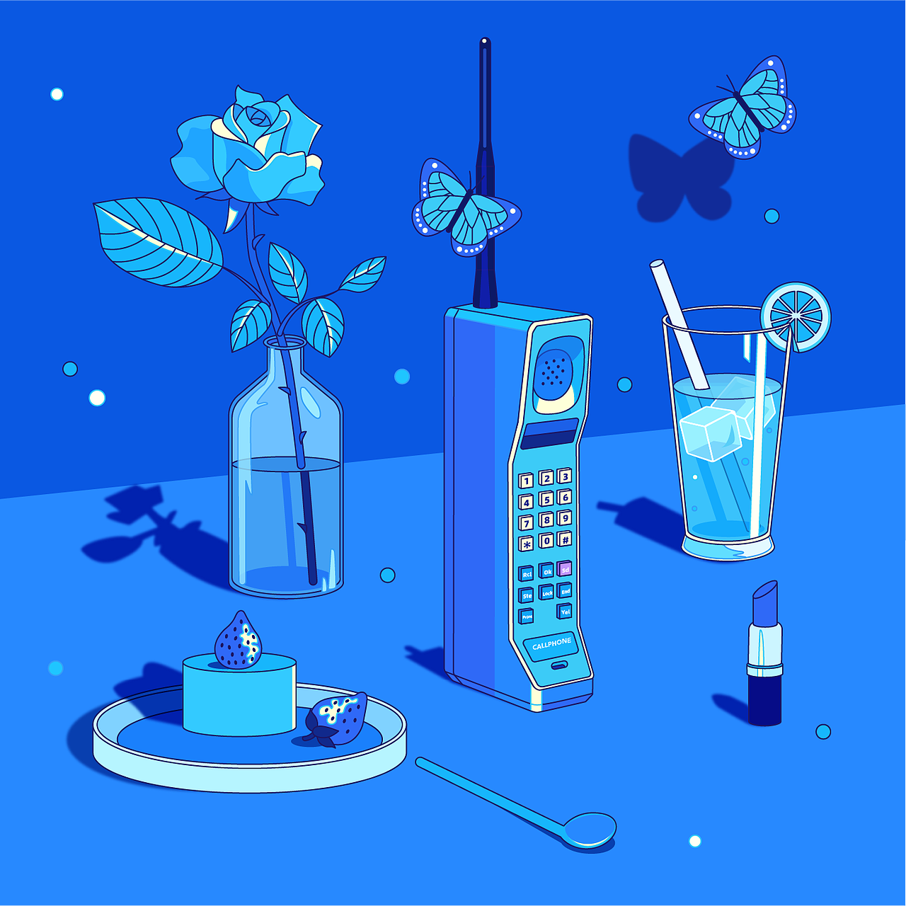 蓝色｜Still Here Still Life（图ZMzE3MjQxMTg0） - 商业插画 - 站酷设计师钟意ZY原创素材 - 站酷ZCOOL