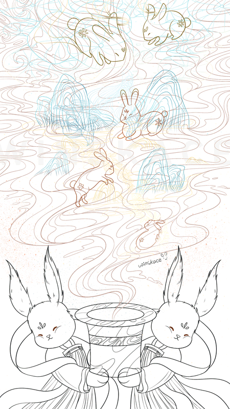 兔年插画（四）——魔术帽（图ZMzE3MzI0NzUy） - 商业插画 - 站酷设计师云汜_winskace原创素材 - 站酷ZCOOL