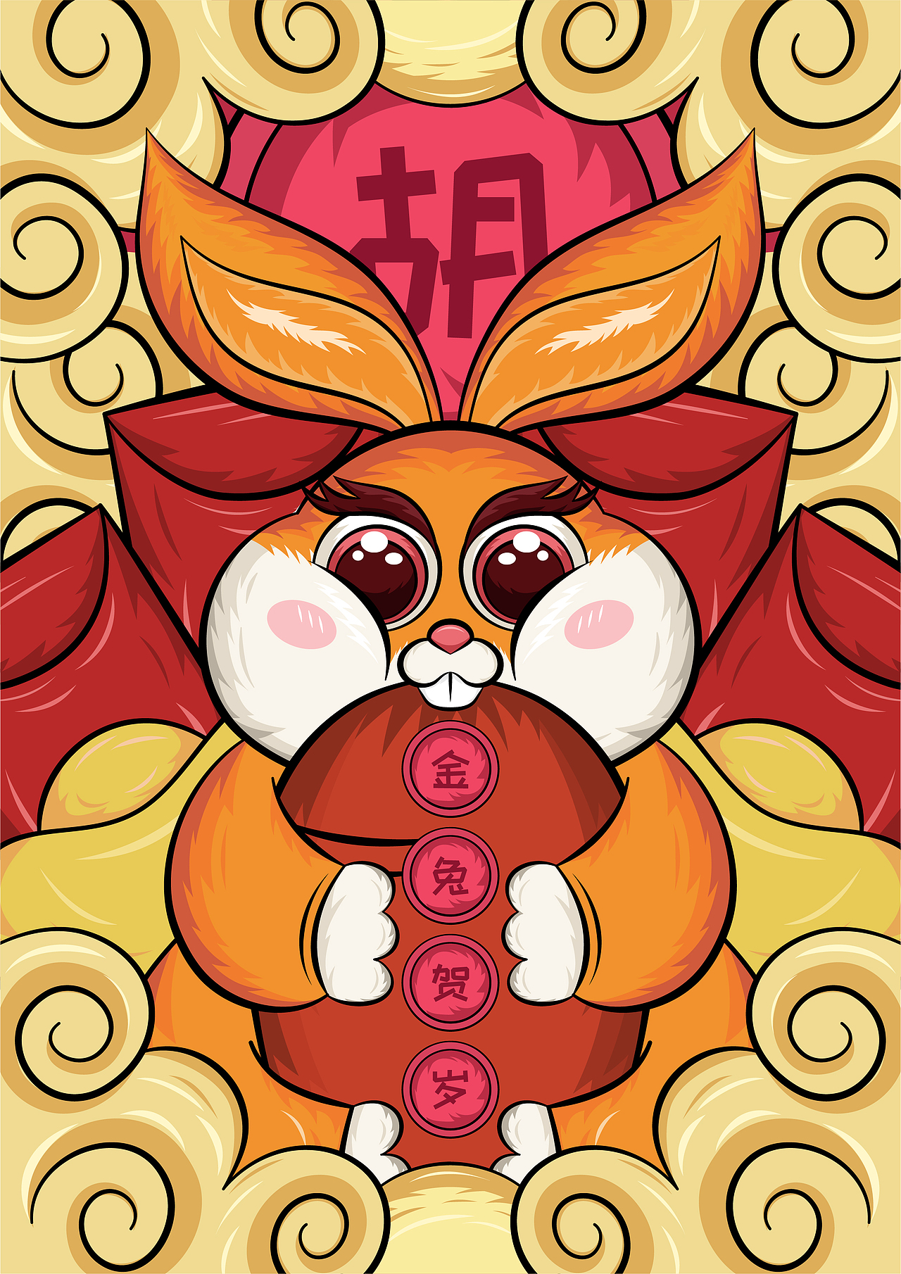 國(guó)潮兔子（圖ZMzE3NjUwNDI0） - 商業(yè)插畫(huà) - 站酷設(shè)計(jì)師三斗海水原創(chuàng)素材 - 站酷ZCOOL