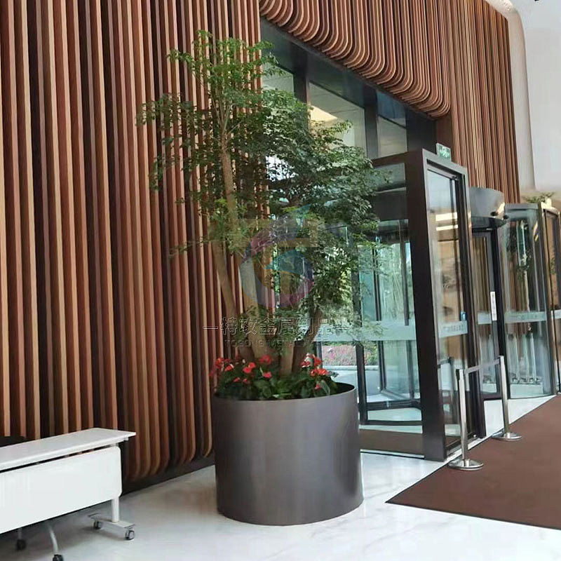 商场楼层大型不锈钢花箱特攻金属厂家定制