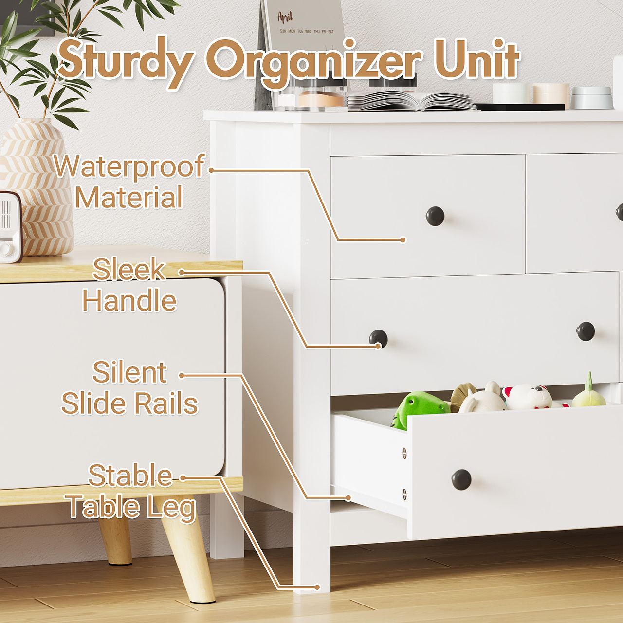 电商图片——白色抽屉柜