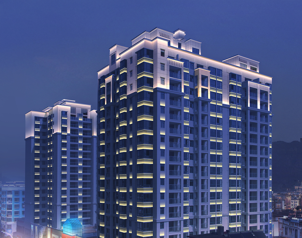 早期的一些商业中心建筑写字楼亮化效果图（图ZMzQyNjY4NTY4） - 建筑设计 - 站酷设计师WuRWAda原创素材 - 站酷ZCOOL