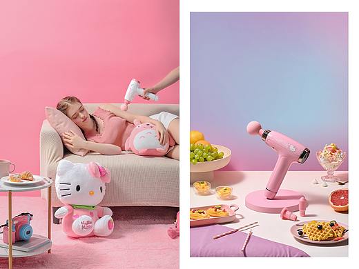 Hello Kitty & PUKO 筋膜枪丨健身器材类目产品摄影