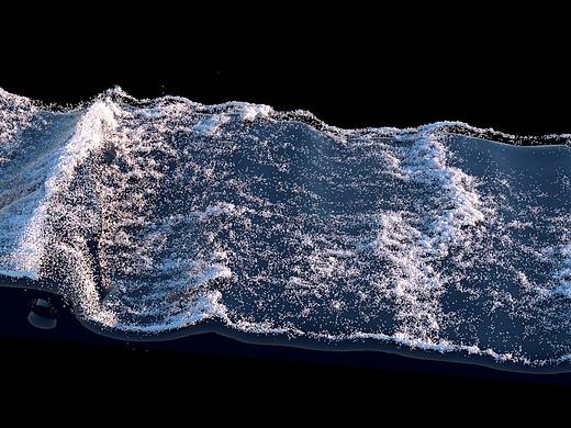 C4D X-Particles流体域力场模拟海浪 海洋效果