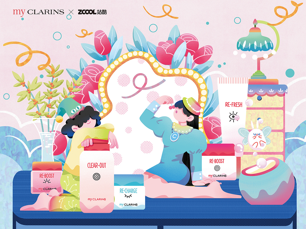 #my CLARINS寻找天然好食肌#梳妆台（图ZMjk0MDgxMTg4） - 海报 - 站酷设计师路路哩原创素材 - 站酷ZCOOL