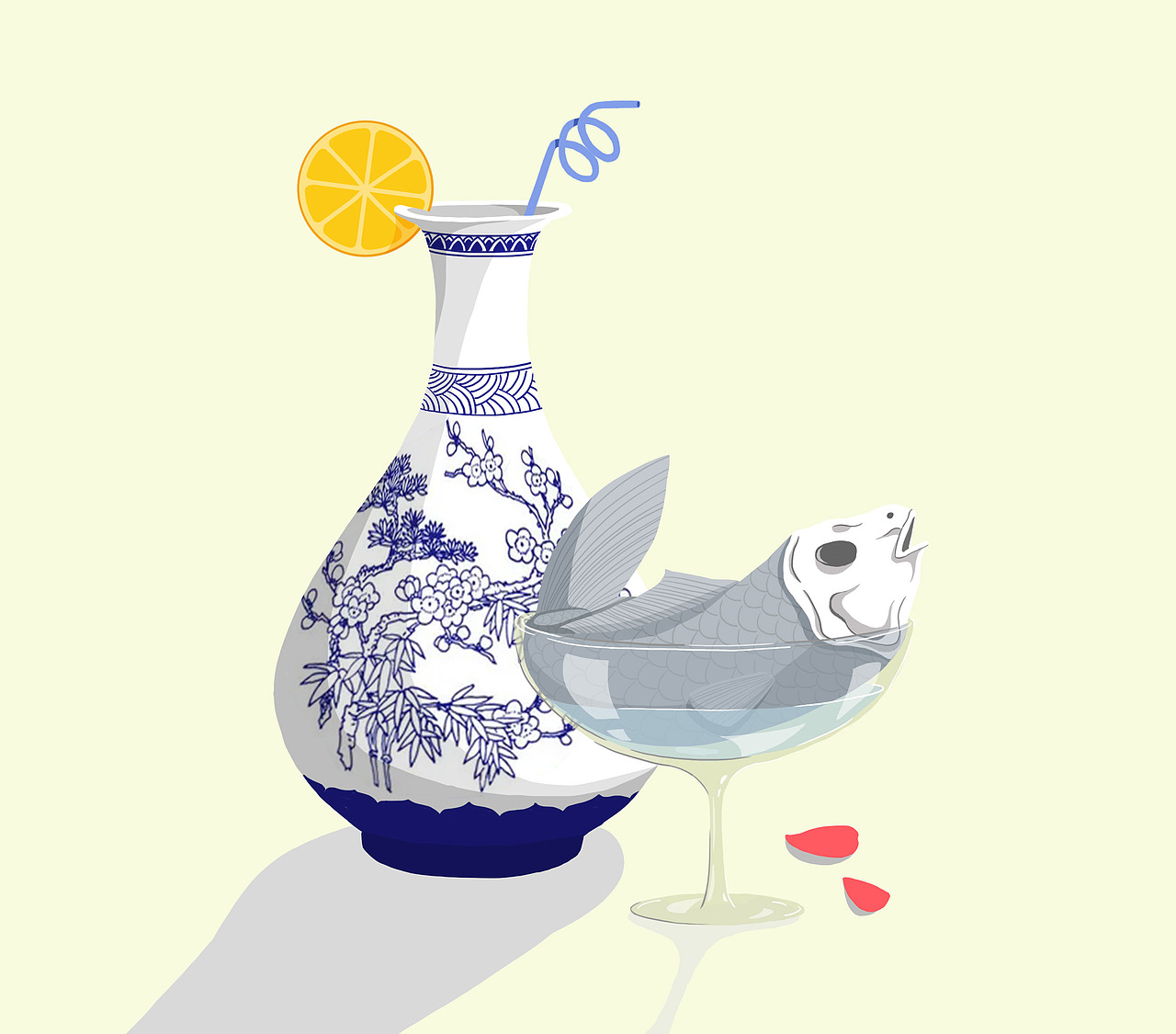 花与鱼（图ZMjY4ODY1OTUy） - 商业插画 - 站酷设计师涣然Aerluoth原创素材 - 站酷ZCOOL