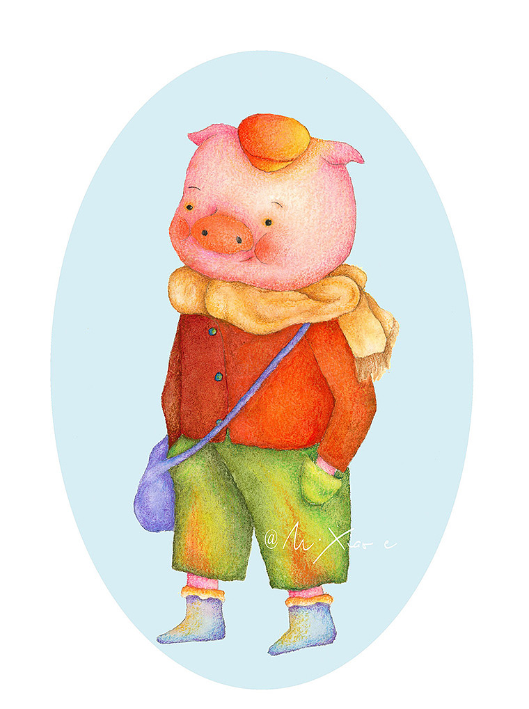 4个原创萌猪娃儿