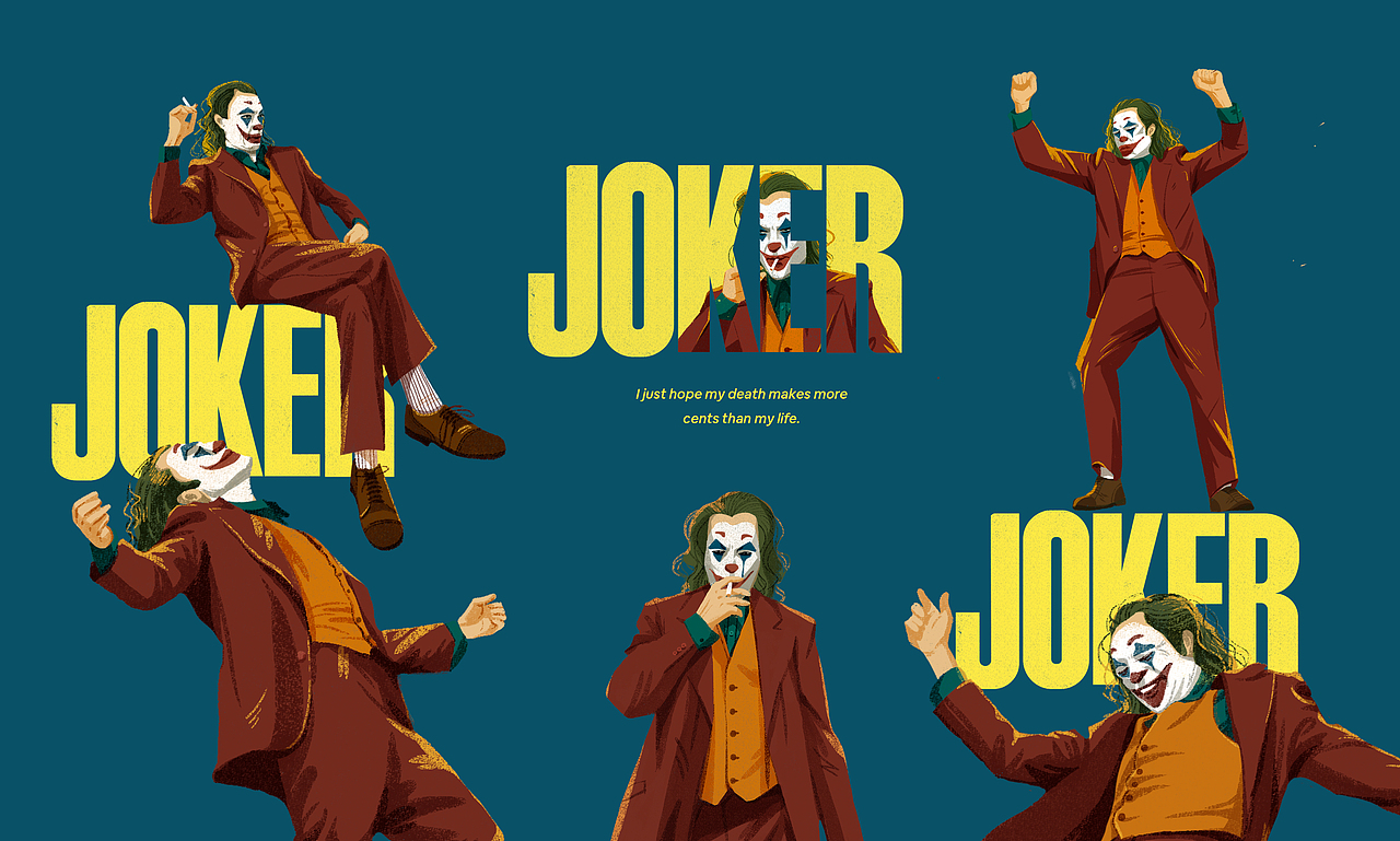 人物插画练习-JOKER（图ZMTg2MDEyNzg0） - 海报 - 站酷设计师倩JadeZhang原创素材 - 站酷ZCOOL