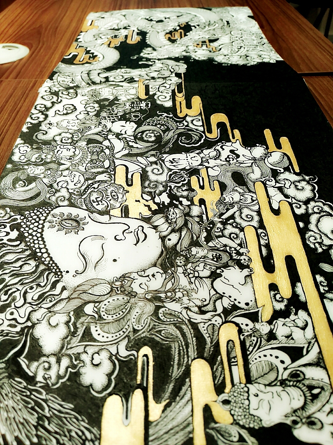 中国风系列长卷_手绘_黑白_纹身_插画（图ZNjEzNzAzODg=） - 艺术插画 - 站酷设计师邹邹_安原创素材 - 站酷ZCOOL