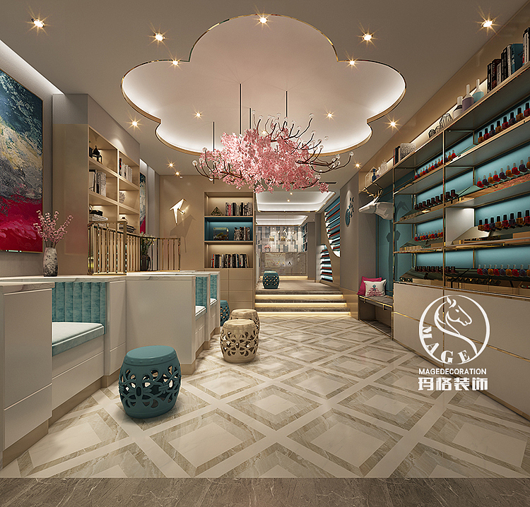 《成都春熙路美甲店设计》成都美甲店装修|玛格装饰