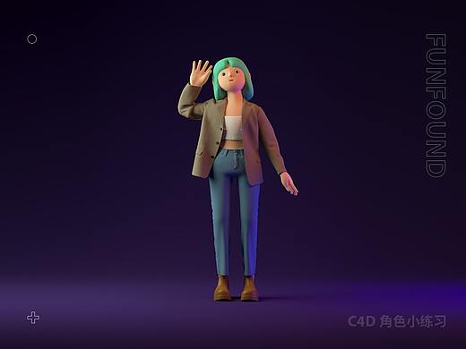 C4D角色小练习02（个人主页-ZNTE2Njg1NDQ=） - 人物/生物 - 站酷设计师funfound原创素材 - 站酷ZCOOL
