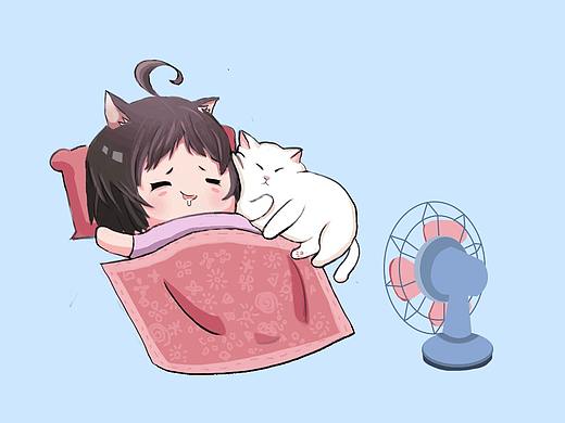 【动态插画】女友和猫咪