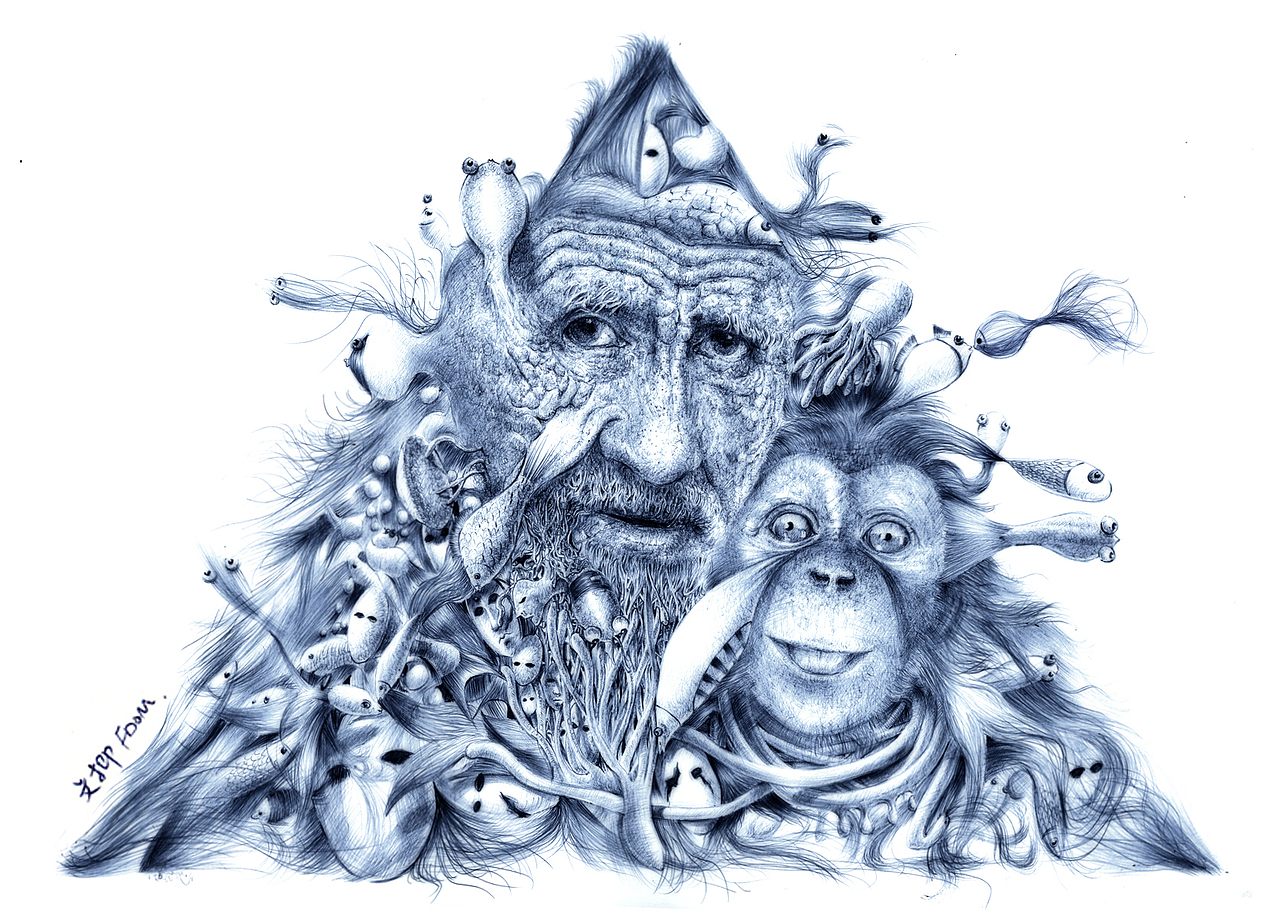 直面孤独--文抑fdom一组圆珠笔画