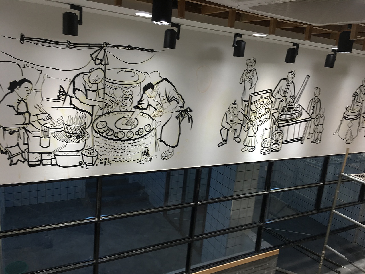 面包店彩绘涂鸦