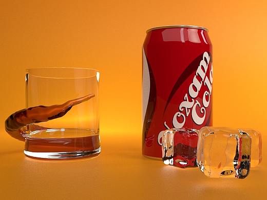 C4D-可乐Coca Cola 流体动画