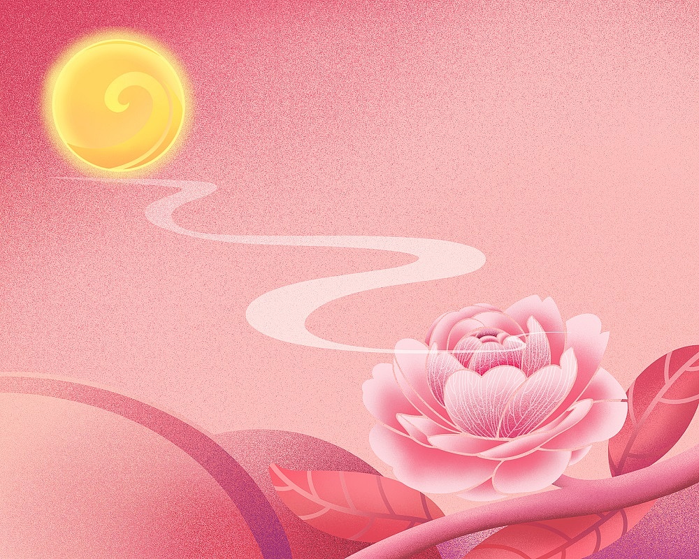 箱盒汇 | :“月和茶花”茶叶包装插画