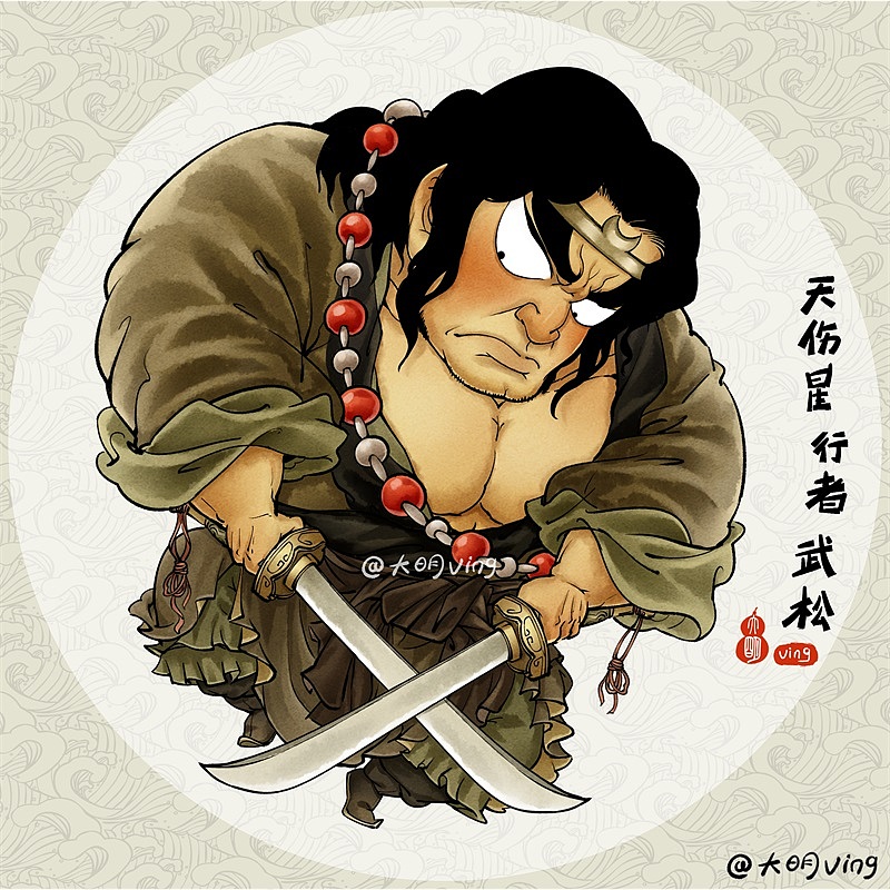 季度总结-Q版水浒传-108将-1~20人(图ZMjcyMjg0NTE2) - 创作习作 - 站酷设计师大明ving原创素材 - 站酷ZCOOL