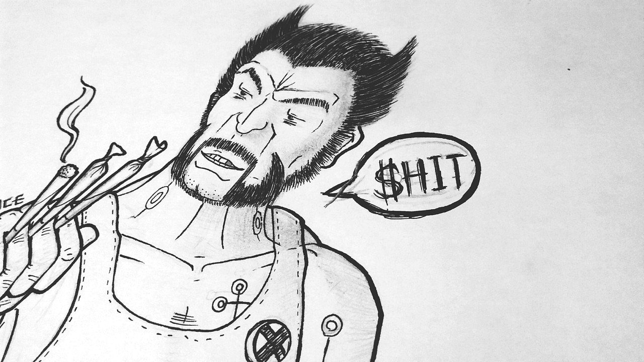 金刚狼 《X-SHIT》手稿练习.（图ZODEzMDg1MjA=） - 新锐潮流插画 - 站酷设计师NiceTattoo原创素材 - 站酷ZCOOL