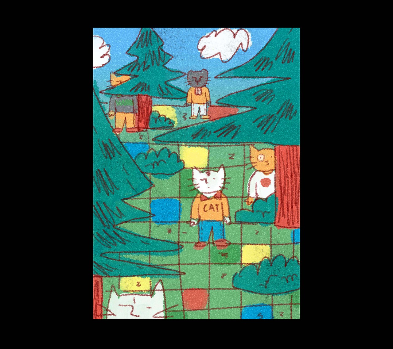 The world of cats.（图ZMTExMjE2OTg0） - 新锐潮流插画 - 站酷设计师HUANGZIKANG原创素材 - 站酷ZCOOL