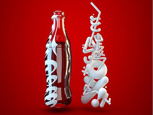 C4D-临摹 CocaCola可口可乐海报