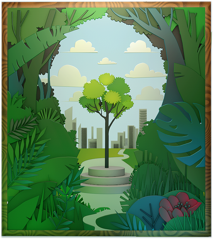 C4D 剪纸风格（图ZMTE1MDMzMTA4） - 艺术插画 - 站酷设计师洛倾昀原创素材 - 站酷ZCOOL