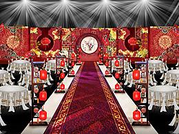 婚禮效果圖 婚禮手繪 中式婚禮效果圖