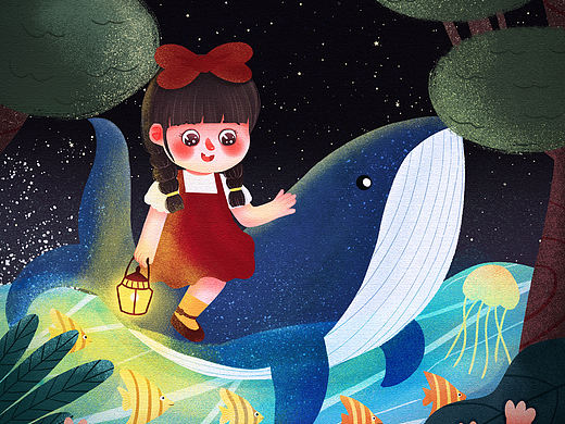 小女孩森林之旅（个人主页-ZNTU2MDg0NjA=） - 儿童插画 - 站酷设计师好运莲莲子原创素材 - 站酷ZCOOL