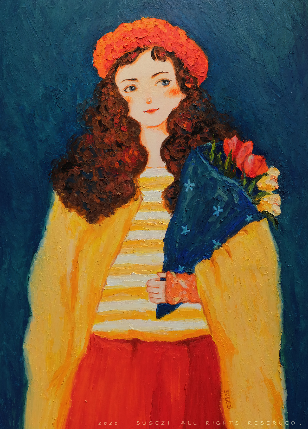 苏格子手绘油画棒人物合集