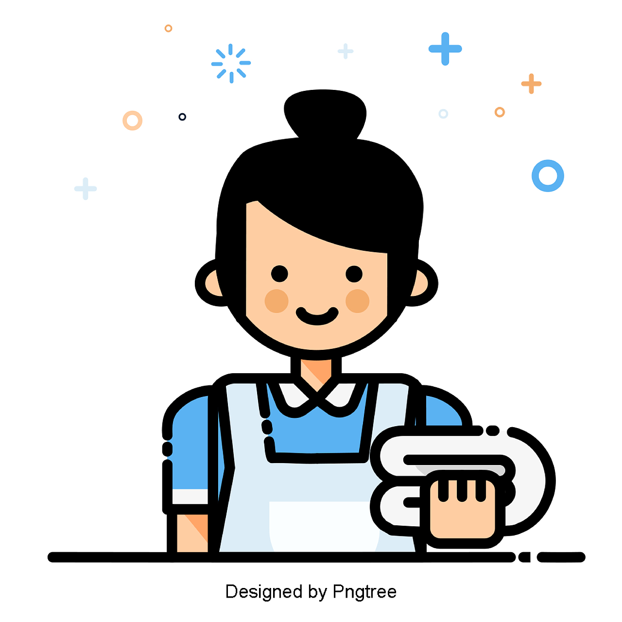 一组不同职业的线条风小图