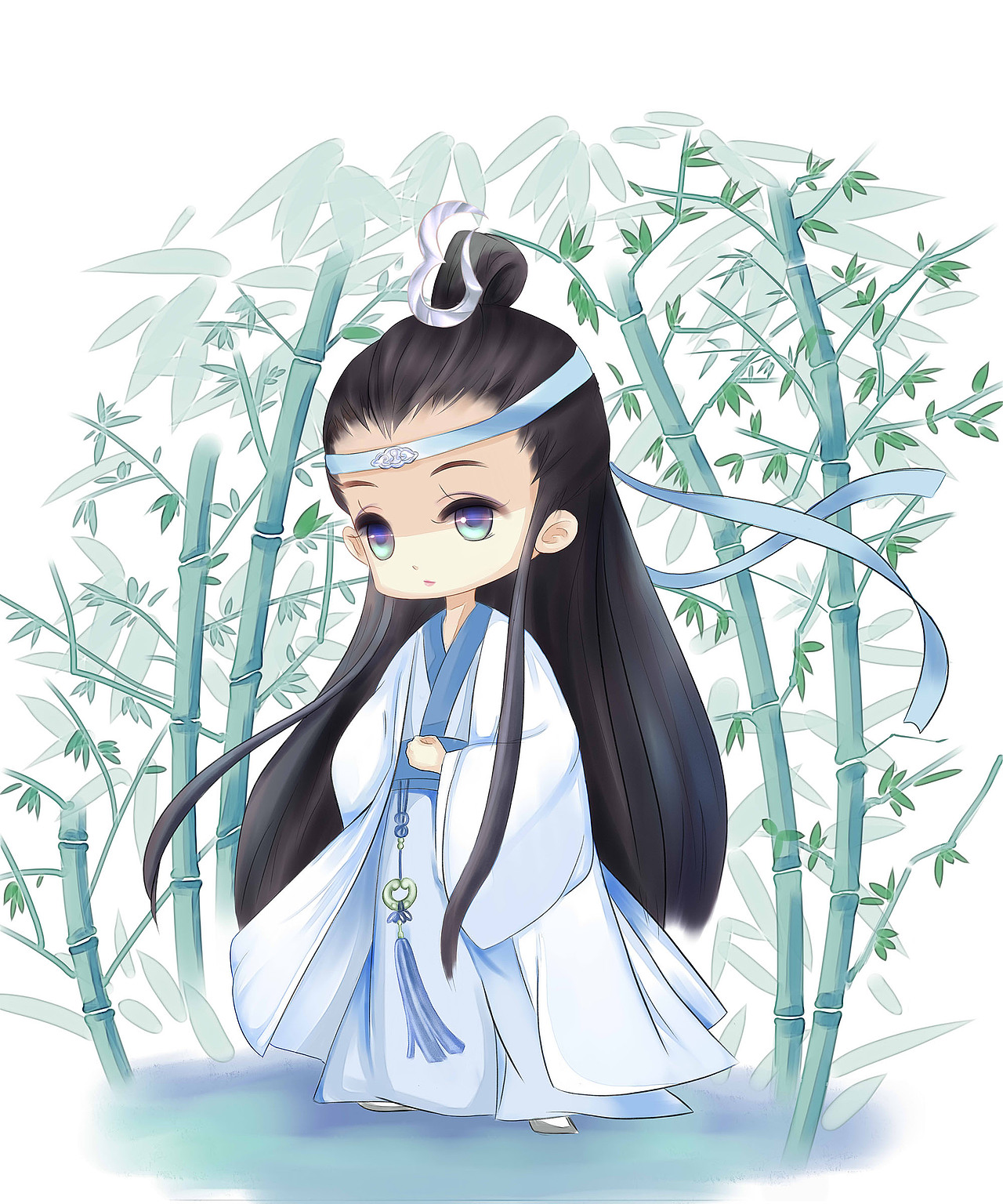 水彩风格古风图Q版