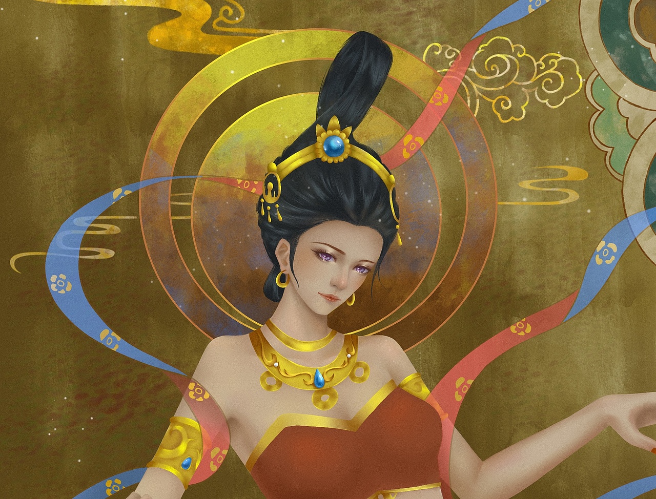 敦煌飞天（图ZMTg3OTA4MTcy） - 创作习作 - 站酷设计师Wanlingling原创素材 - 站酷ZCOOL