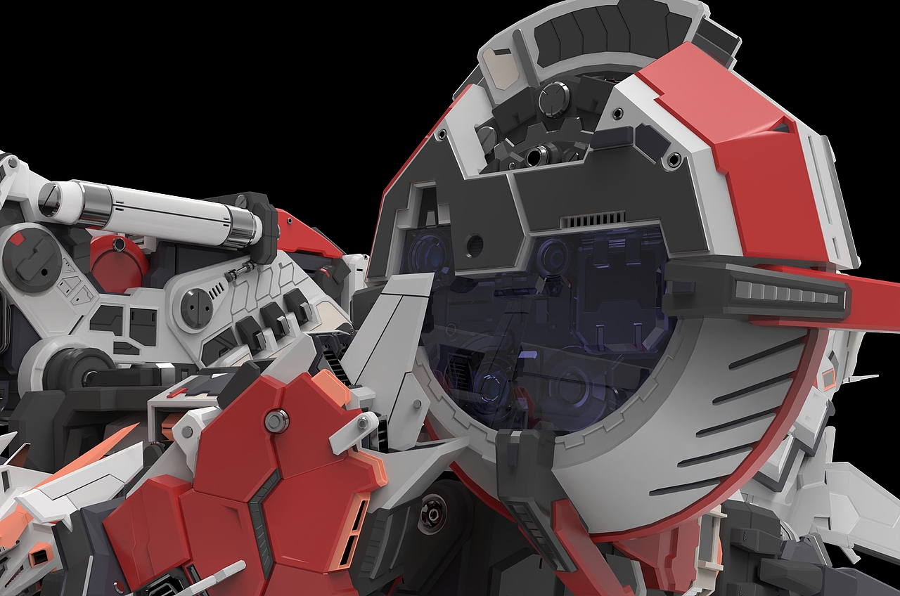 基于厂家机甲之城的造型创作的3d模型,3dmax打造,keyshot渲染,ps后期