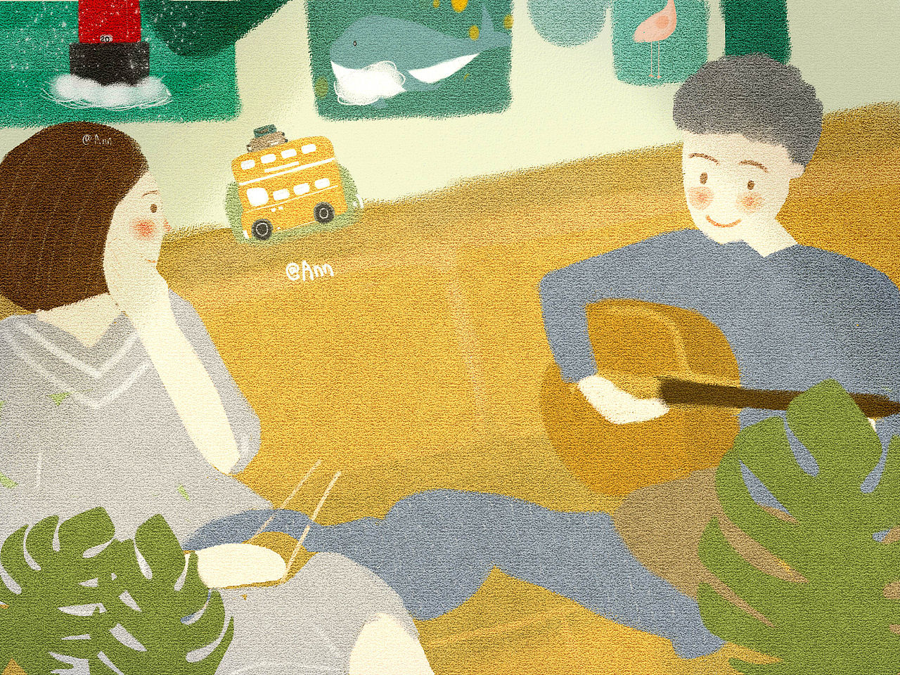插画——小确幸（图ZMTAwNDkxMTQw） - 商业插画 - 站酷设计师咸鱼安原创素材 - 站酷ZCOOL