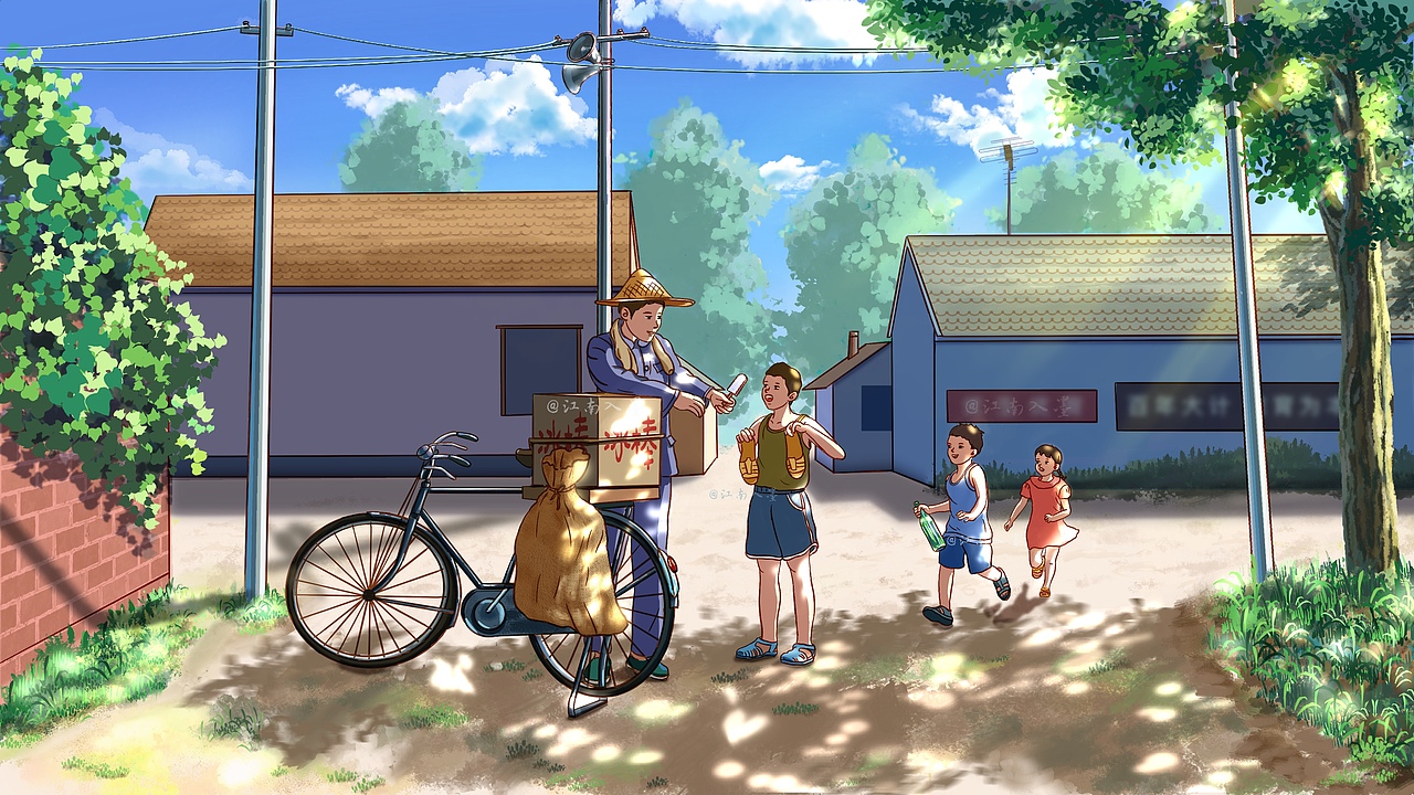 童年回忆系列插画《卖冰棒》