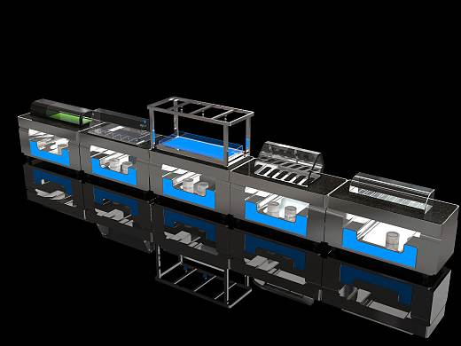 中国电网机关食堂取餐台移动布菲台定制设计安装
